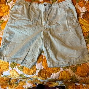 Izod shorts, light green and cream shorts. Three pockets. Size 40.
